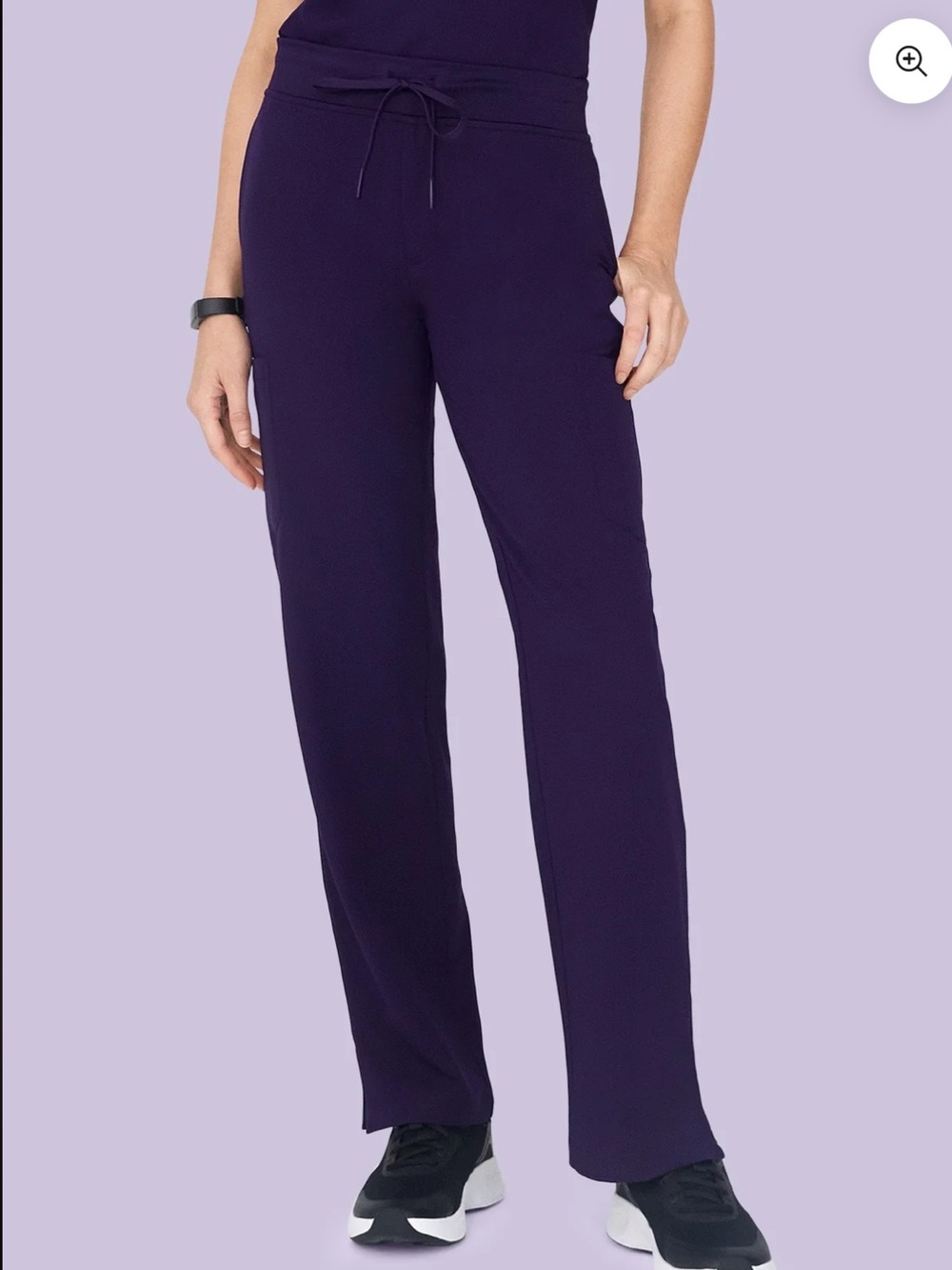 Women’s Mandarin Dolman Top & Cargo Bottom in Eggplant - Picture 2 of 2